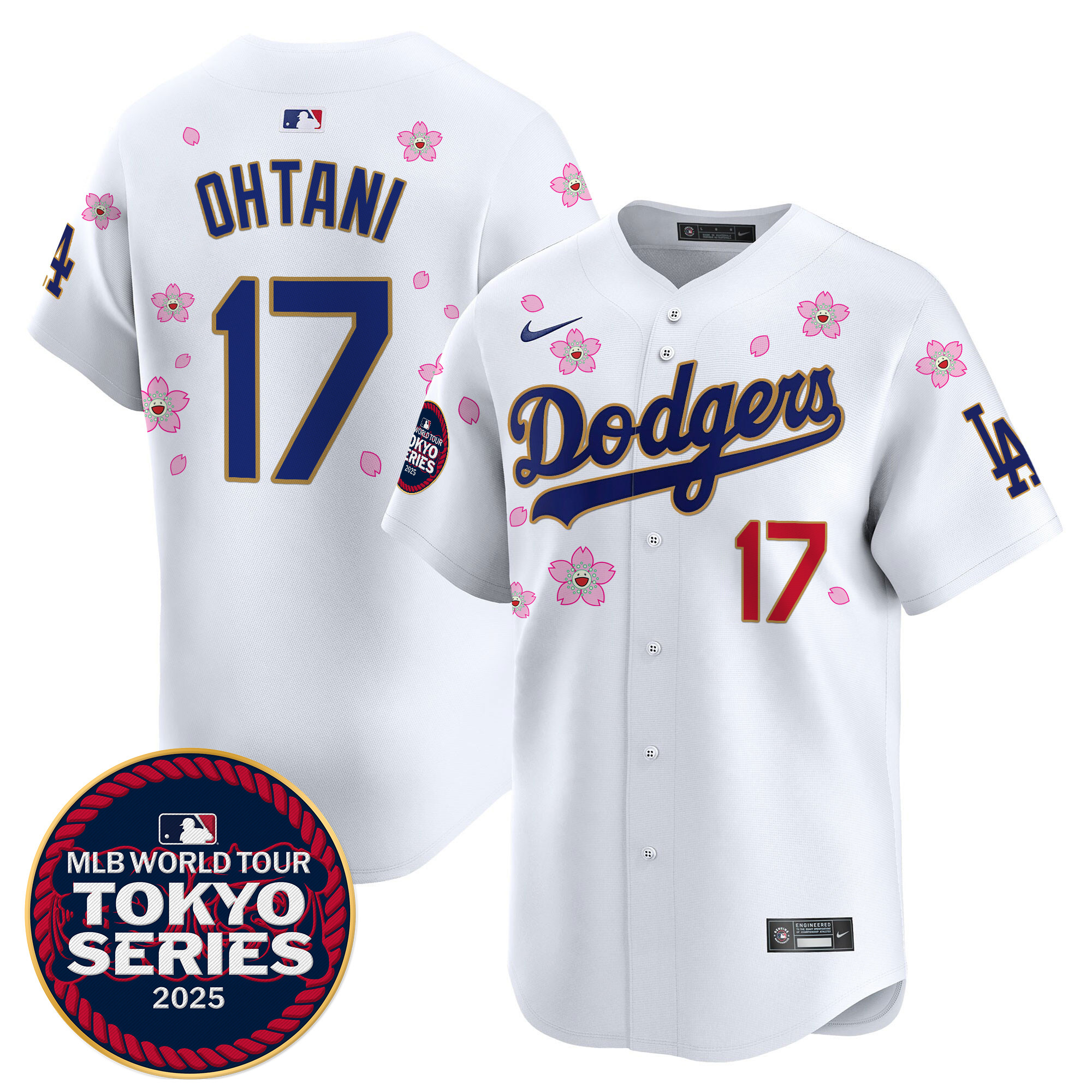 Men Los Angeles Dodgers #17 Ohtani Tokyo Series white Limited Stitched 2025 Jersey